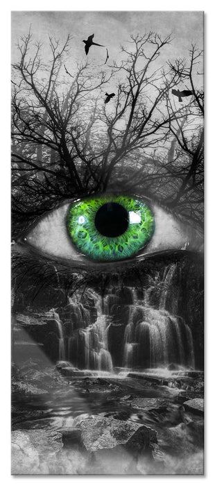 Pixxprint Auge verbunden mit schöner Natur, Glasbild Panorama