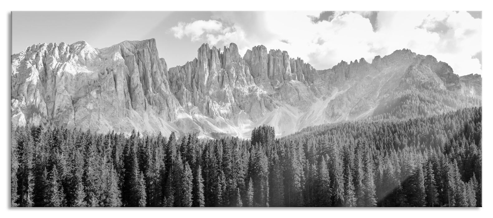 Pixxprint schöner klarer Bergsee, Glasbild Panorama