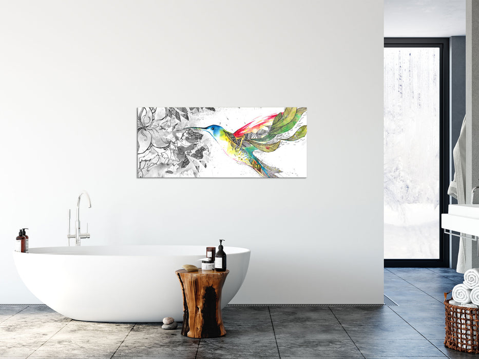 Kolibri Kunst, Glasbild Panorama