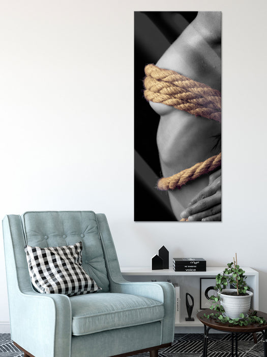 Gefesselte Dame, Glasbild Panorama