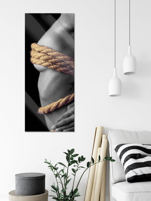 Gefesselte Dame, Glasbild Panorama