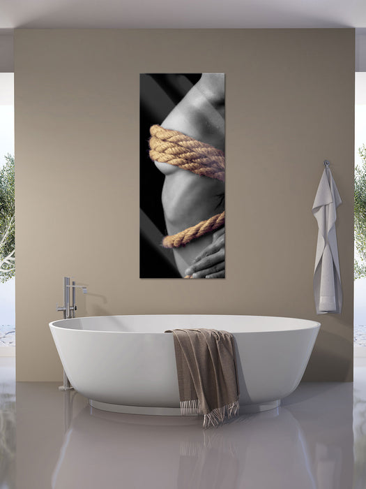 Gefesselte Dame, Glasbild Panorama