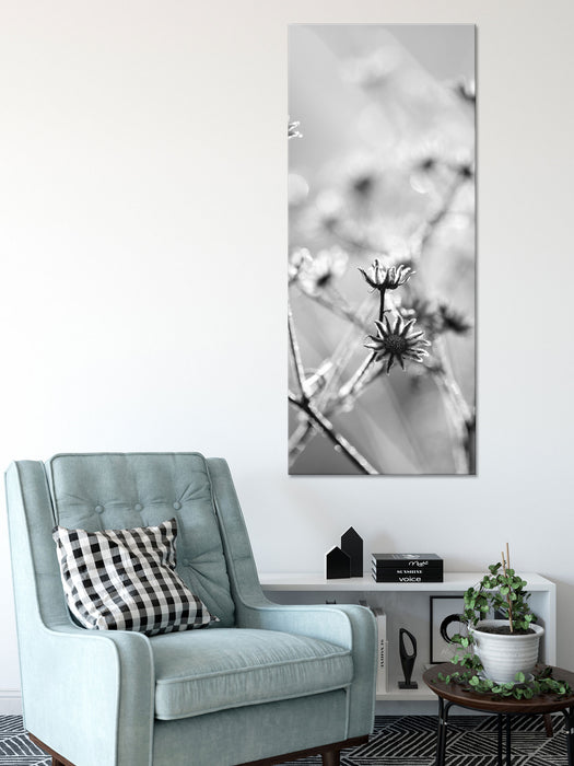 Gefrorene Blumen, Glasbild Panorama