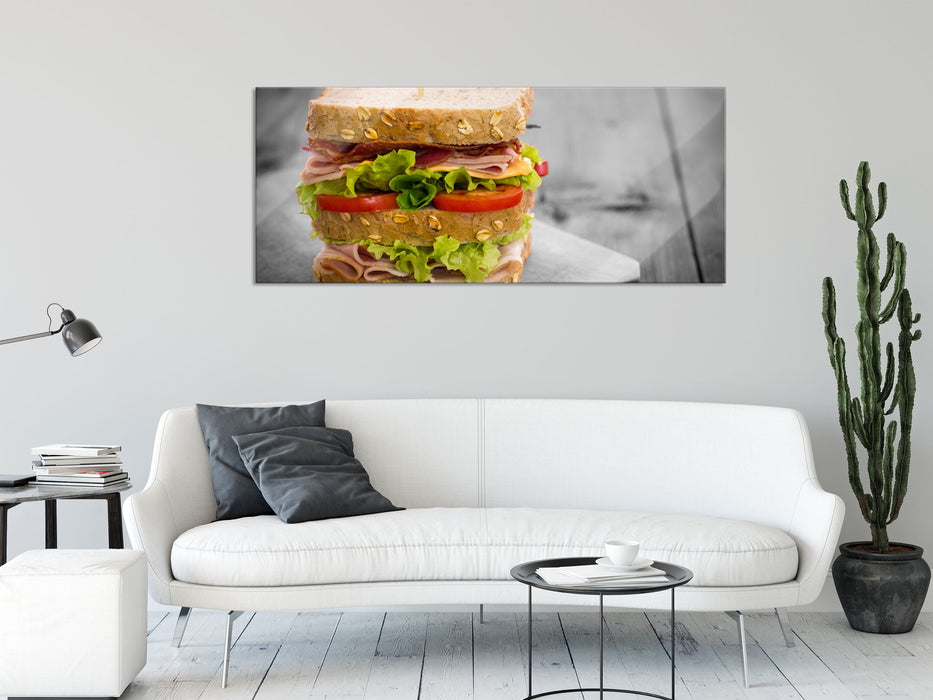 Doppeltes Sandwich, Glasbild Panorama