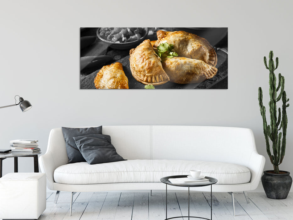 Frische Tortellini, Glasbild Panorama