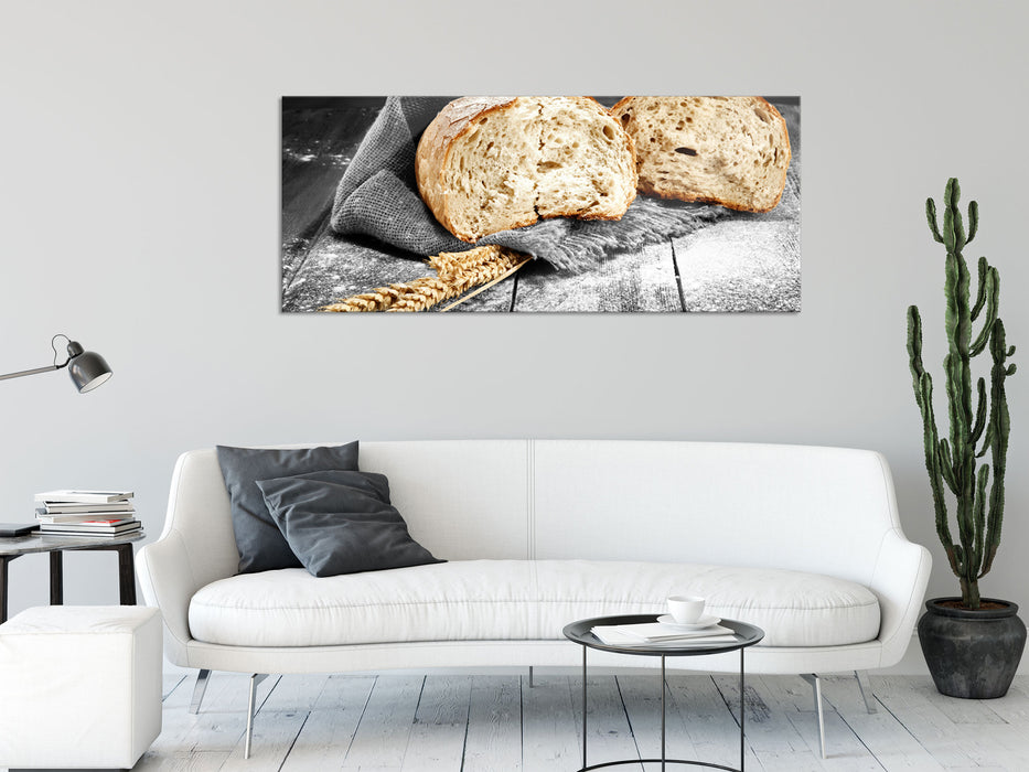 Gutes Bauernbrot, Glasbild Panorama