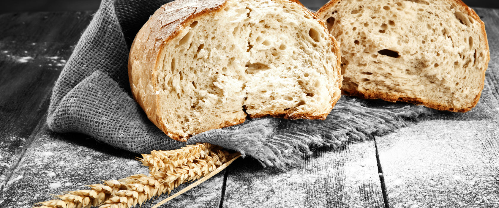 Gutes Bauernbrot, Glasbild Panorama