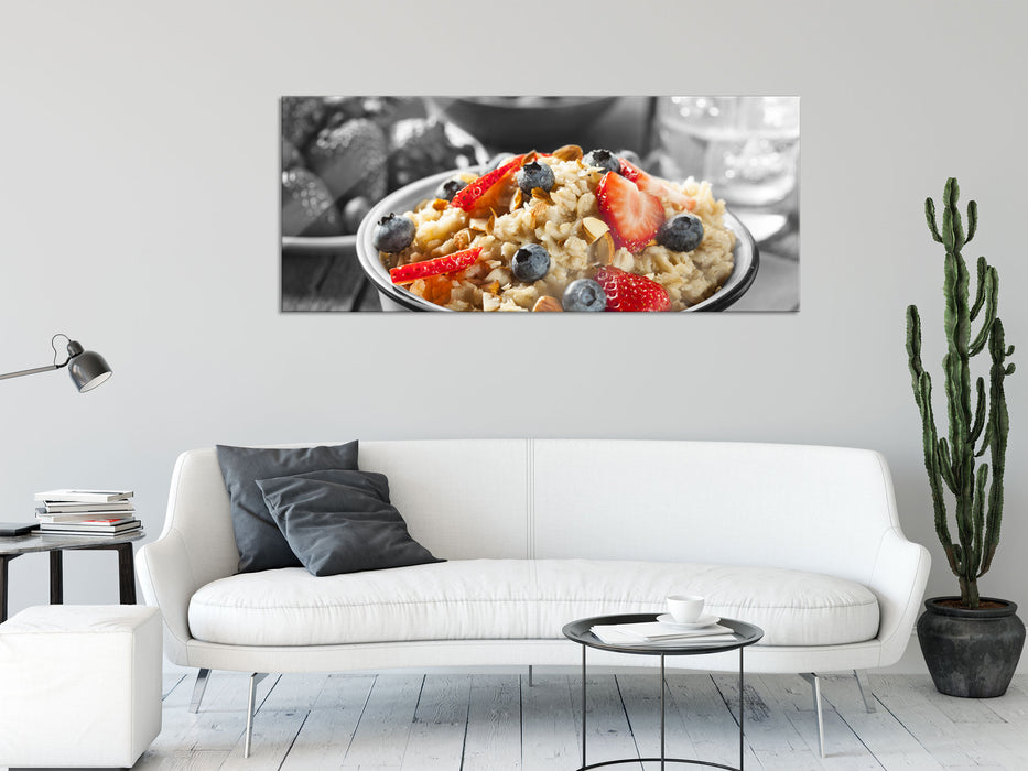 Süßes Früchte Müsli, Glasbild Panorama