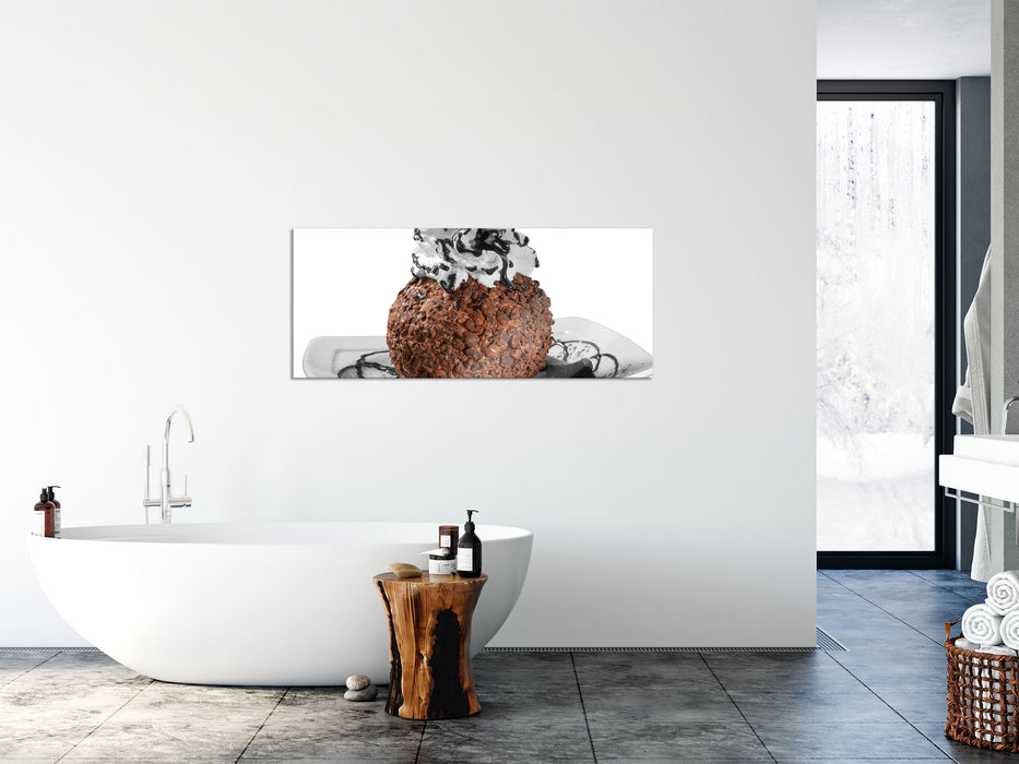 Feinschmecker Schokoladeneis, Glasbild Panorama