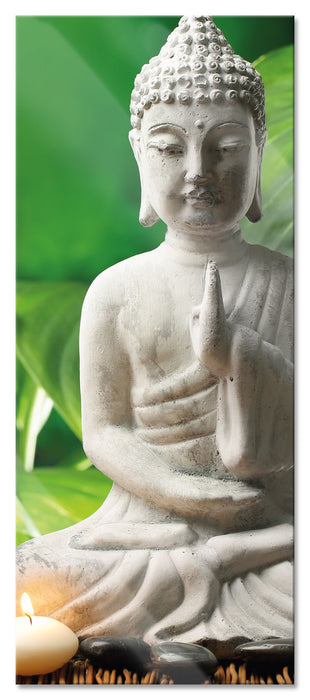 Seerose Buddha Statue, Glasbild Panorama