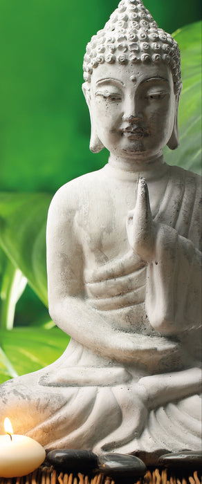 Seerose Buddha Statue, Glasbild Panorama