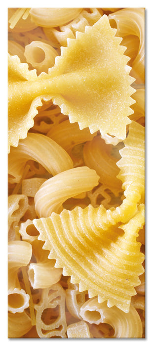 Pixxprint Nudeln Pasta Italia Mischung, Glasbild Panorama