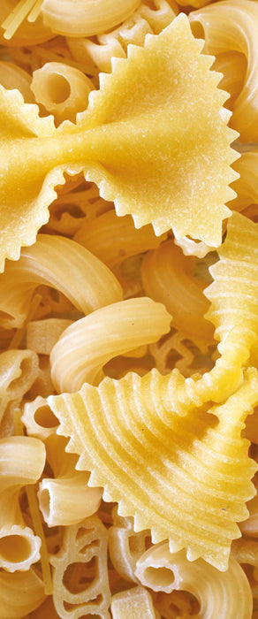 Nudeln Pasta Italia Mischung, Glasbild Panorama