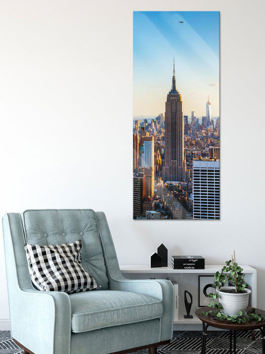 Empire State Building in New York, Glasbild Panorama