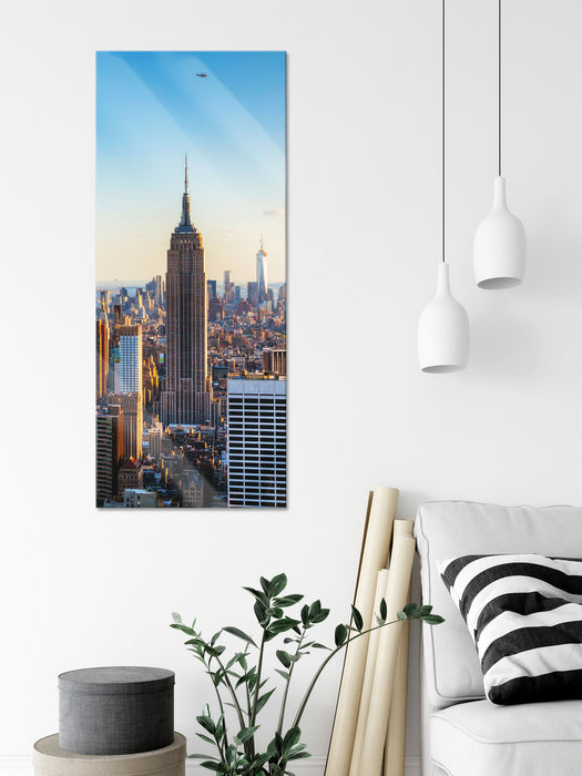 Empire State Building in New York, Glasbild Panorama