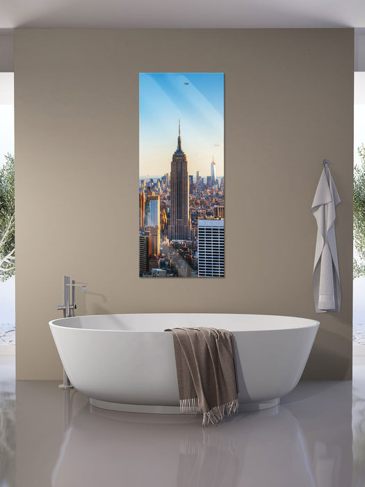 Empire State Building in New York, Glasbild Panorama