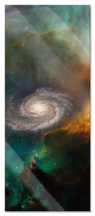 Galaxie mit Sternennebel, Glasbild Panorama