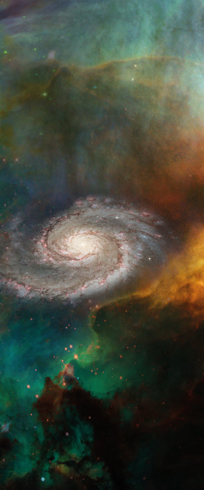 Galaxie mit Sternennebel, Glasbild Panorama