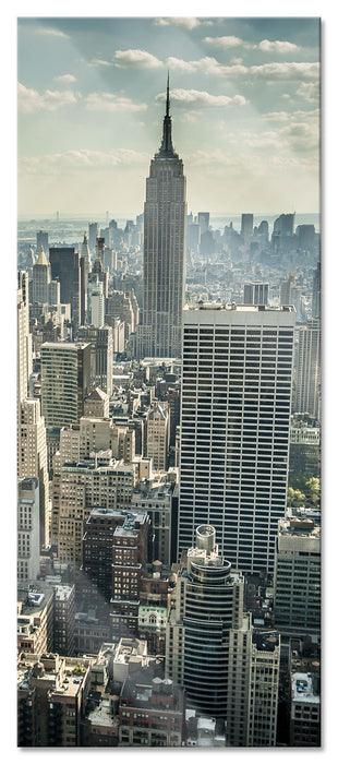 Pixxprint New York bei Tag, Glasbild Panorama