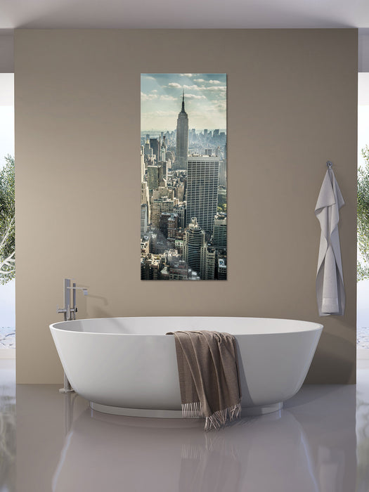 New York bei Tag, Glasbild Panorama