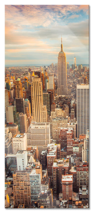 Pixxprint Skyline von New York, Glasbild Panorama