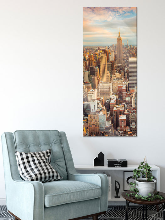 Skyline von New York, Glasbild Panorama