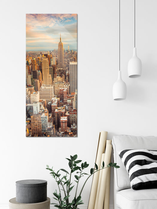 Skyline von New York, Glasbild Panorama