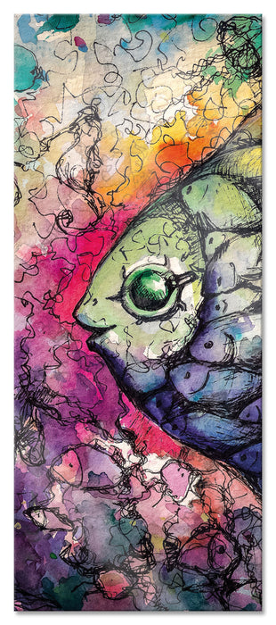 Pixxprint Regenbogenfisch Kunst, Glasbild Panorama