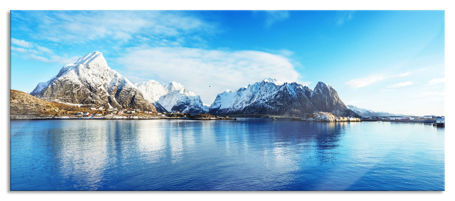 Pixxprint Lofoten in Norwegen, Glasbild Panorama