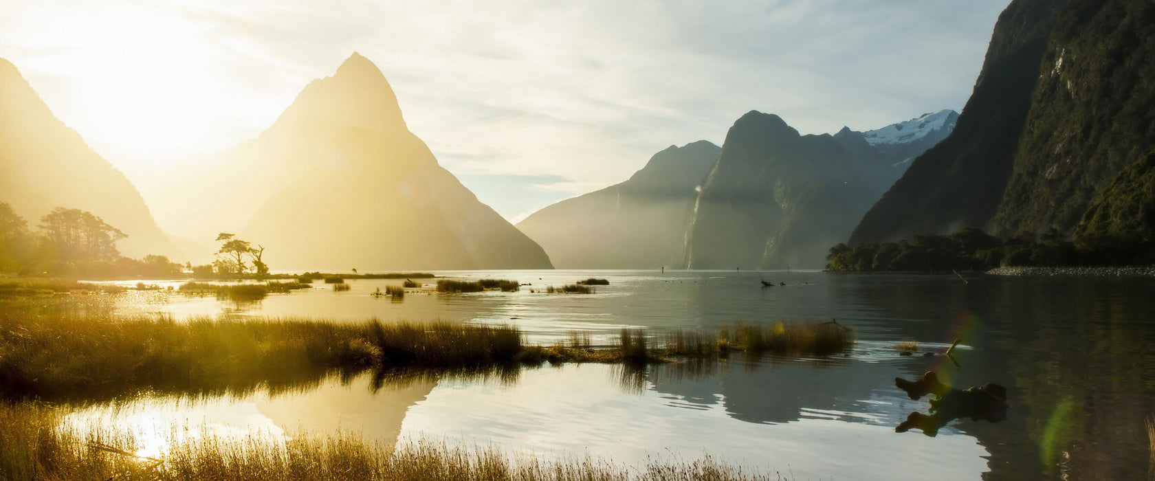 Milford Sound Neuseeland, Glasbild Panorama