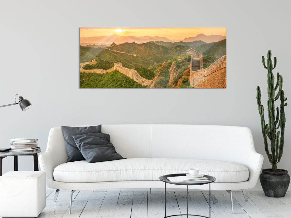 Chinesische Mauer, Glasbild Panorama