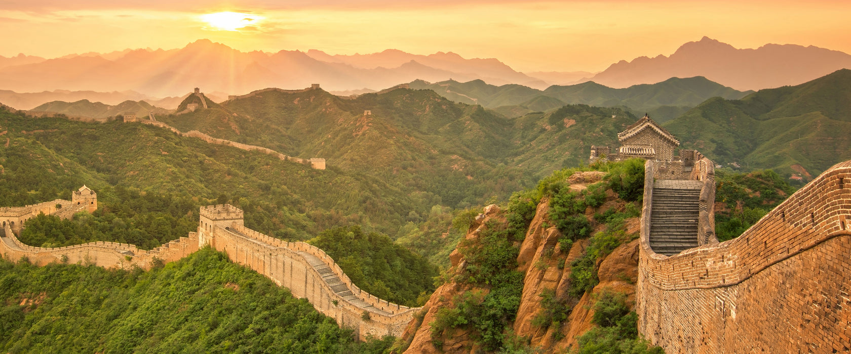 Chinesische Mauer, Glasbild Panorama