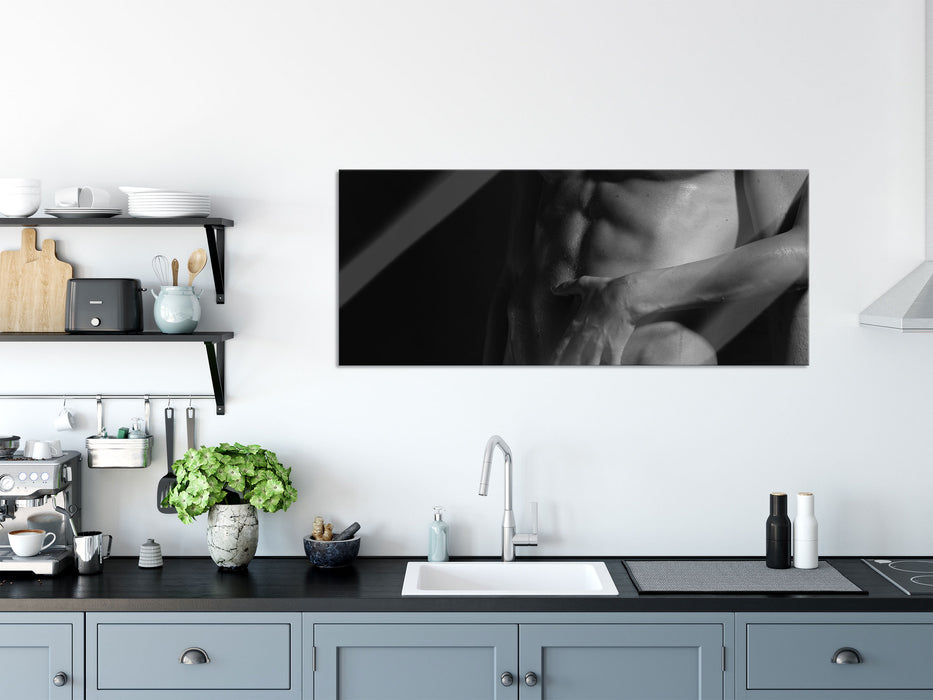 Nackter Mann mit Frau, Glasbild Panorama