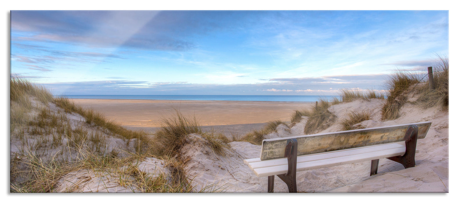 Pixxprint Blick auf das Meer, Glasbild Panorama