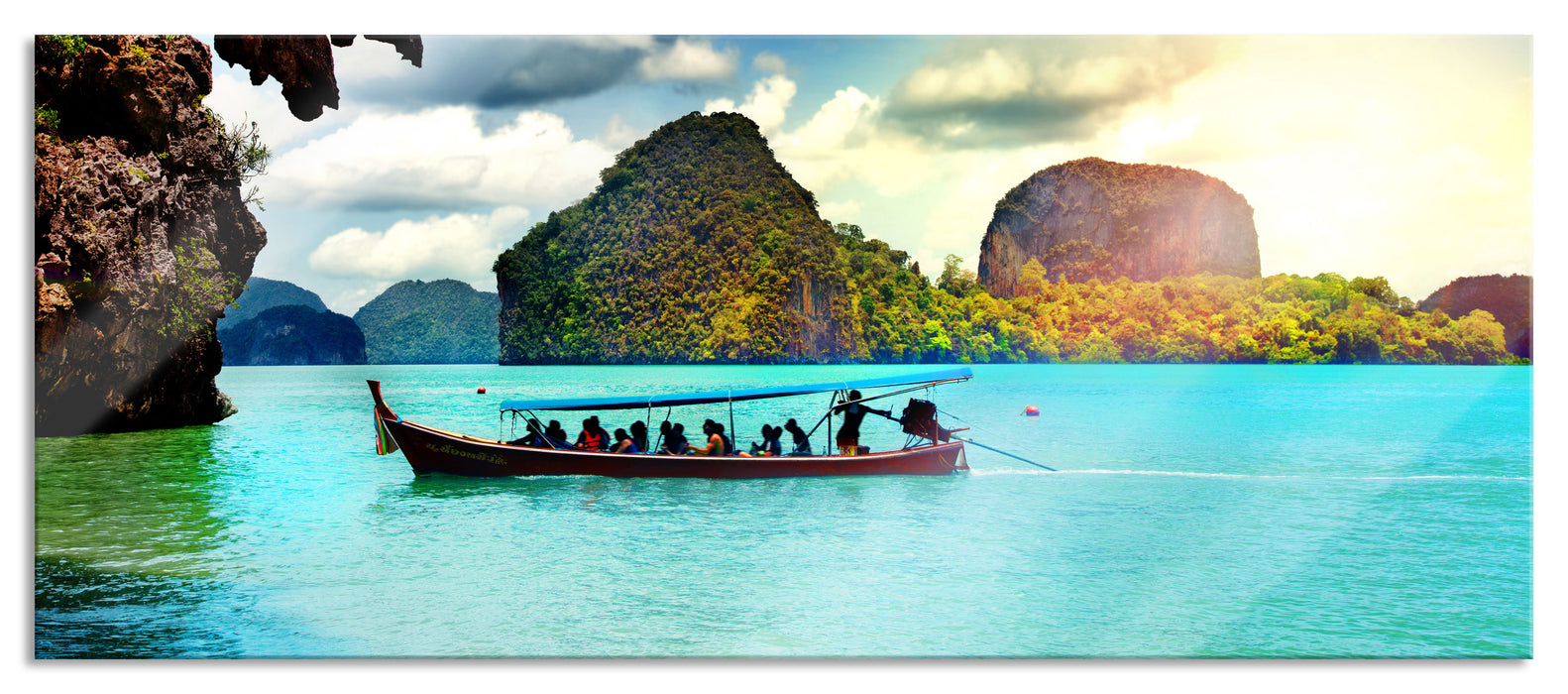 Pixxprint Thailand Phuket Playa Paradisiaca, Glasbild Panorama