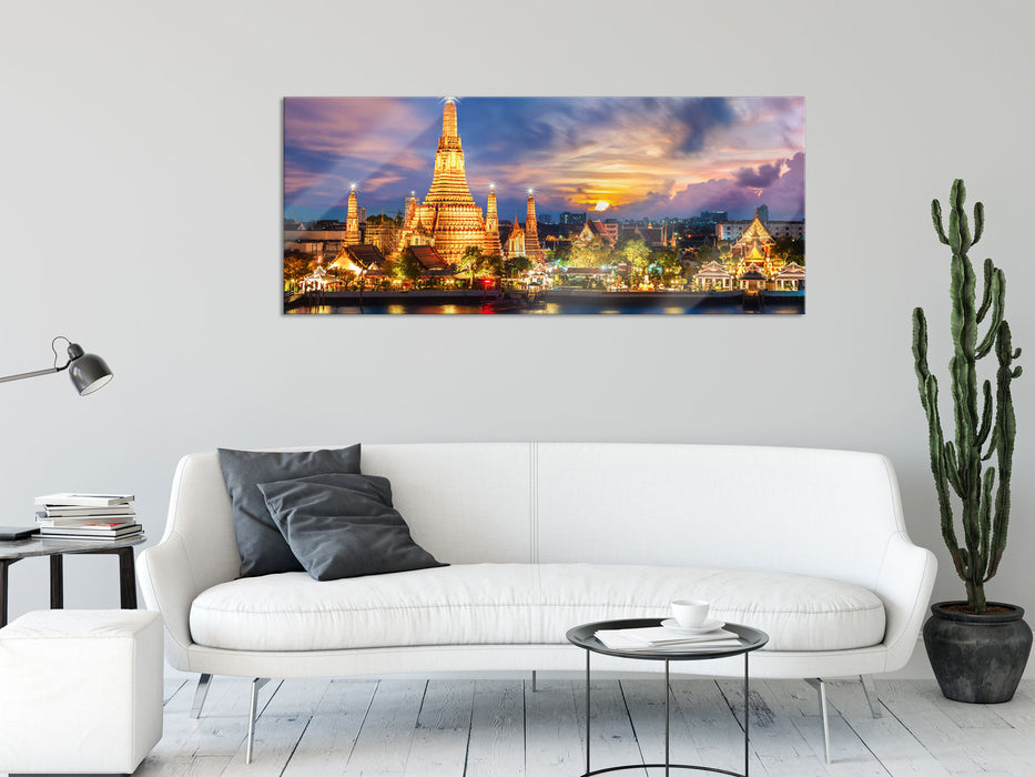 Tempel Bangkok Thailand, Glasbild Panorama