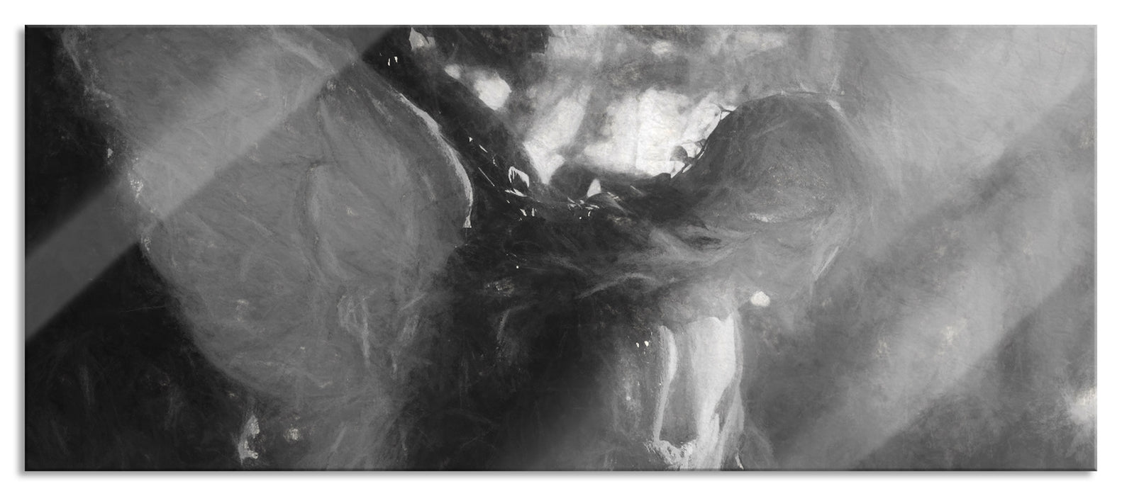 Pixxprint Engel im Sonnenlicht, Glasbild Panorama