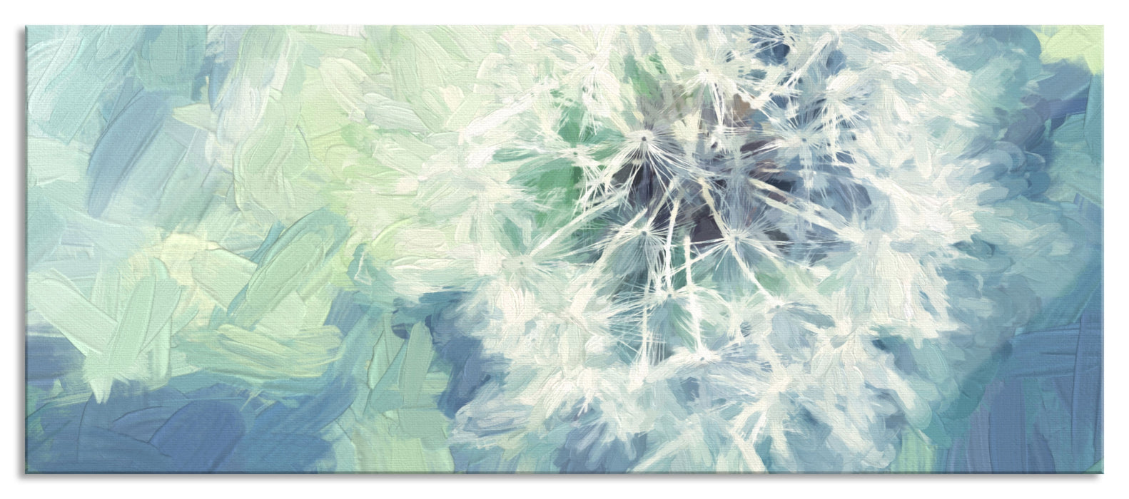 Pixxprint Löwenzahn Nahaufnahme, Glasbild Panorama