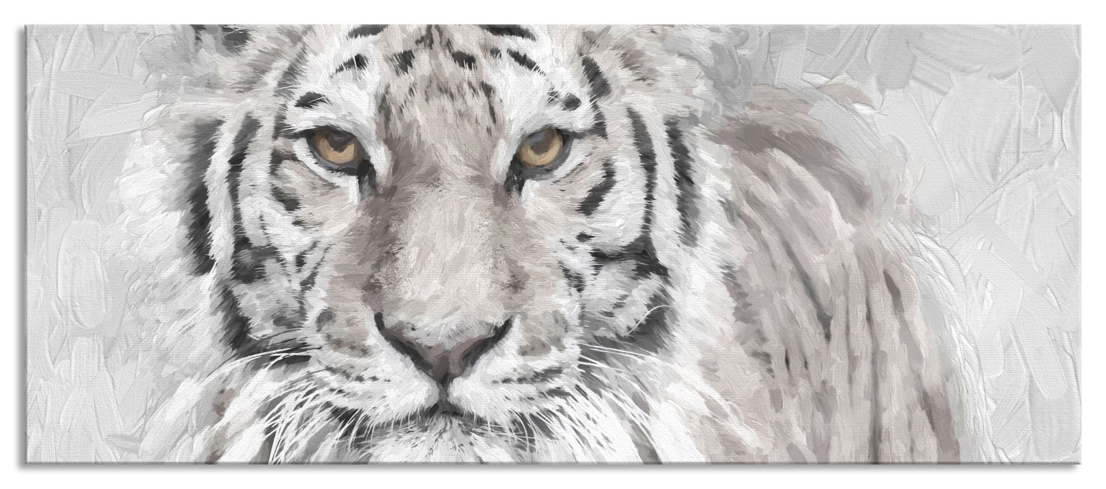 Pixxprint Tiger in, Glasbild Panorama