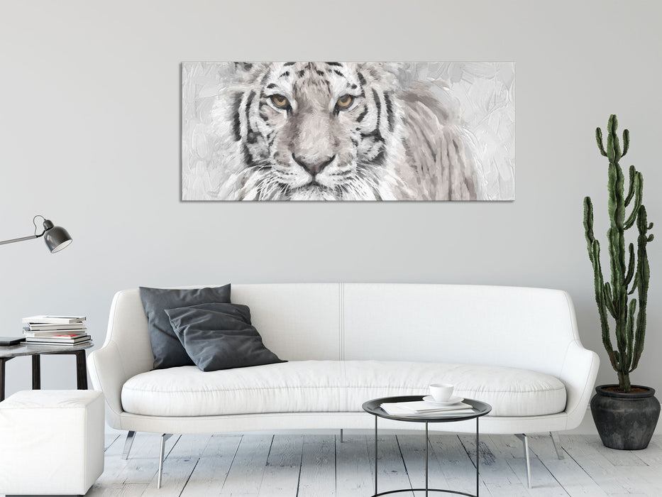 Tiger in, Glasbild Panorama