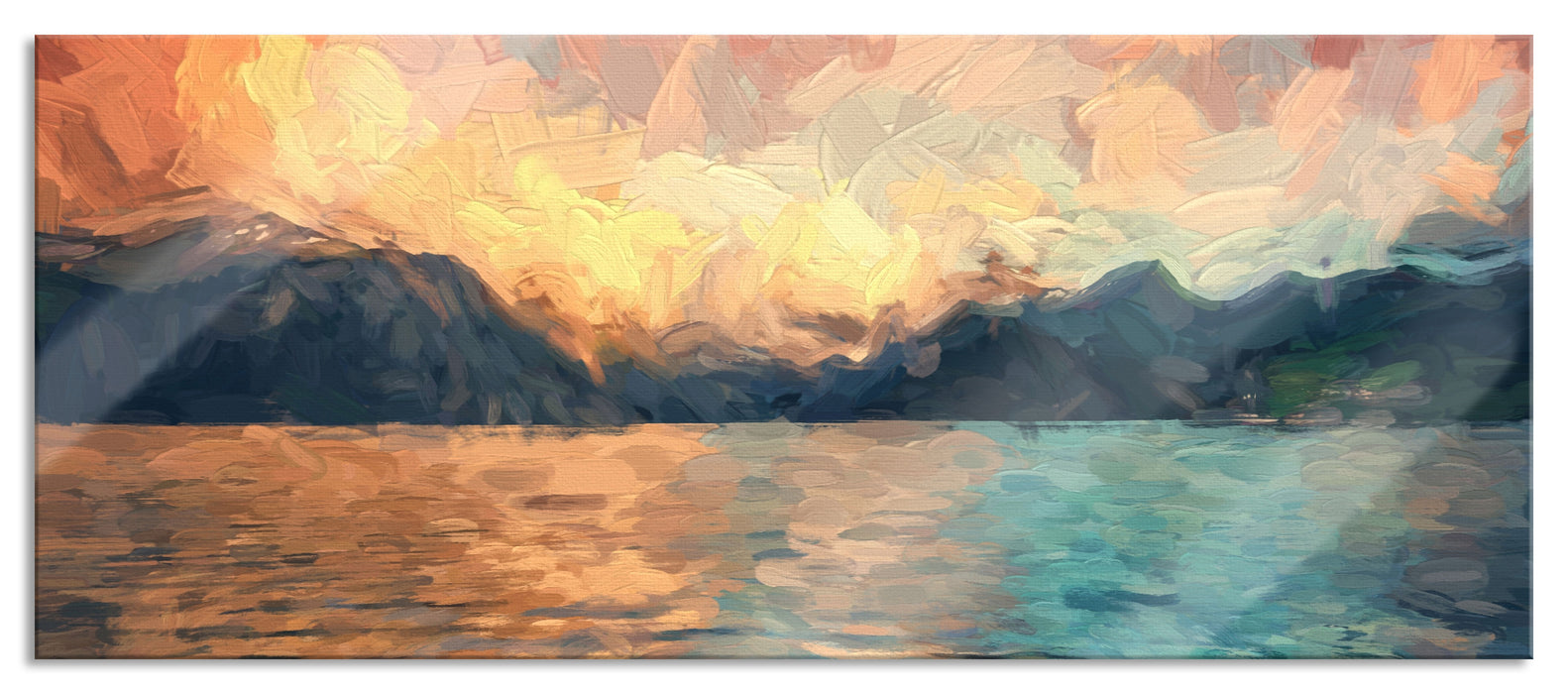 Pixxprint Landschaft im Norden, Glasbild Panorama