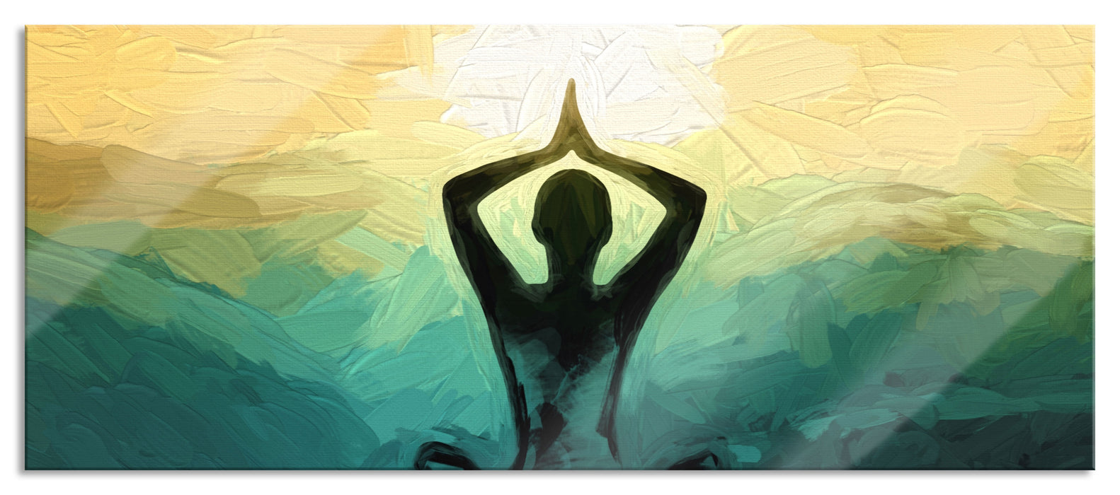 Yoga und Meditation, Glasbild Panorama