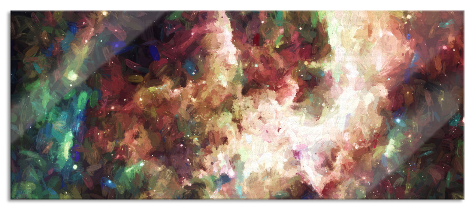 Pixxprint Nebelgalaxie und Sterne, Glasbild Panorama