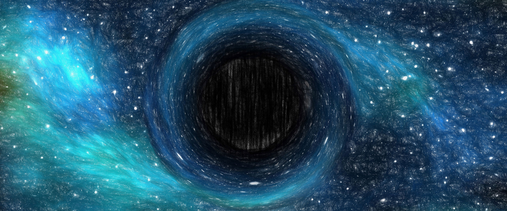 Schwarzes Loch im Weltall, Glasbild Panorama
