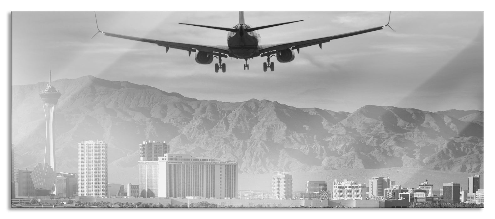 Pixxprint Urlaubsreise nach Las Vegas, Glasbild Panorama