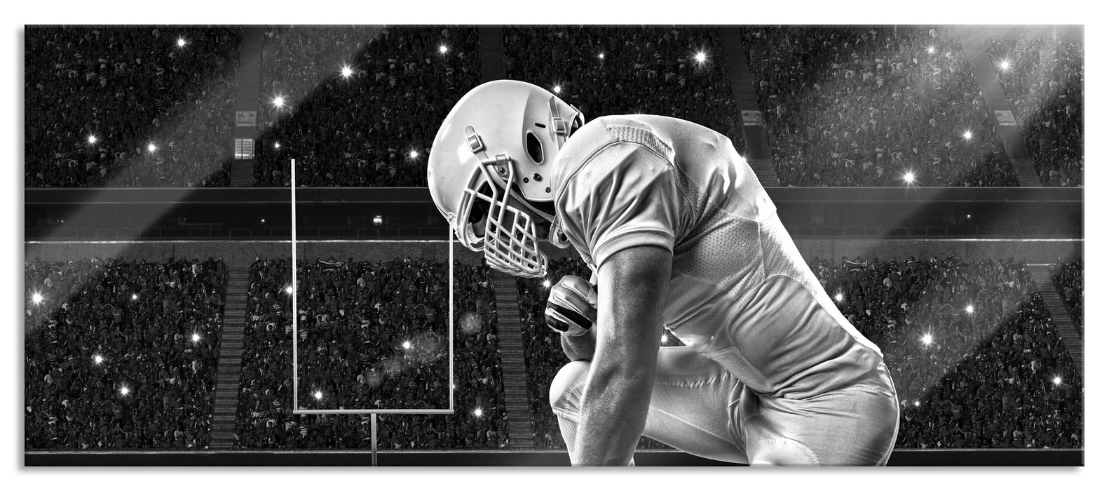 Pixxprint Football-Spieler, Glasbild Panorama