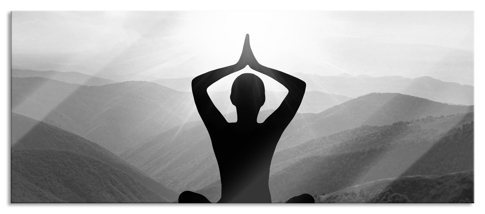 Pixxprint Yoga und Meditation, Glasbild Panorama