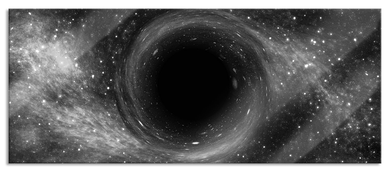 Pixxprint Loch im Weltall, Glasbild Panorama