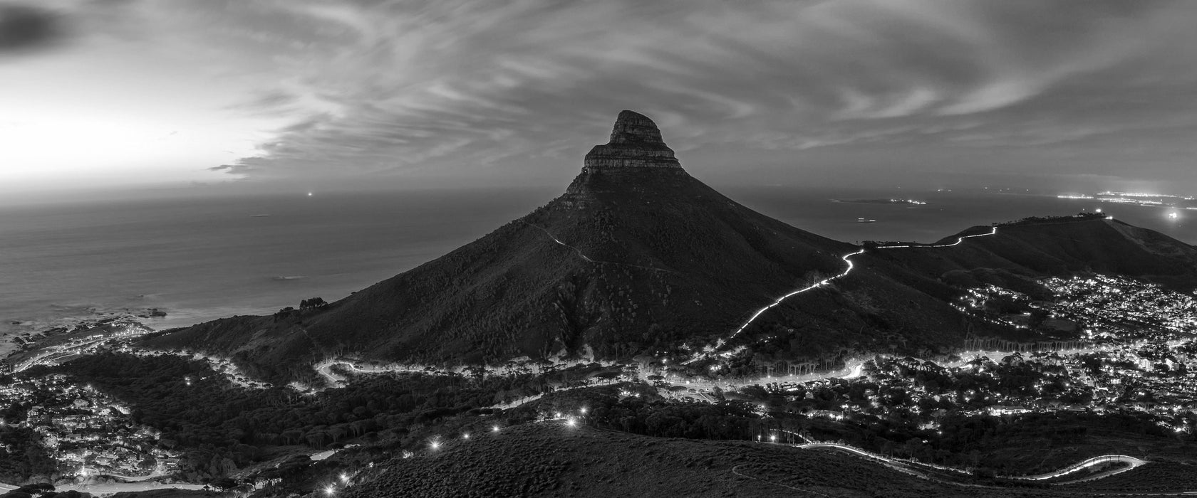 Kapstadts Löwenkopf, Glasbild Panorama