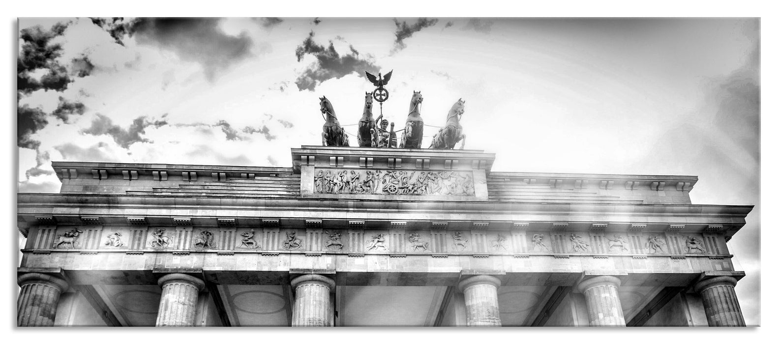 Pixxprint Brandenburger Tor Berlin, Glasbild Panorama